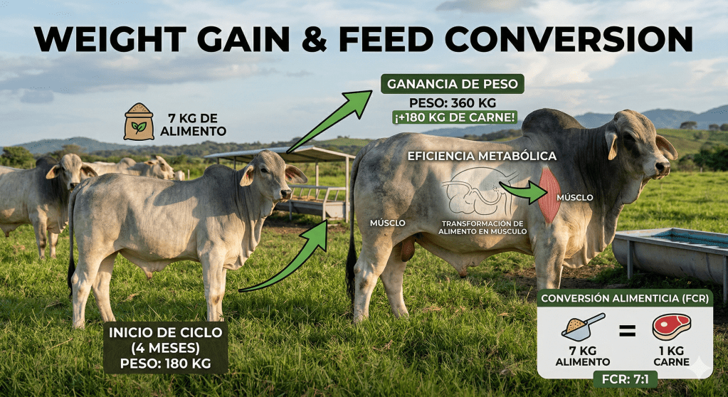 📈 CONVERSIÓN ALIMENTICIA: La métrica que decide si ganas dinero o solo «paseas» al ganado&nbsp;🐂💰
